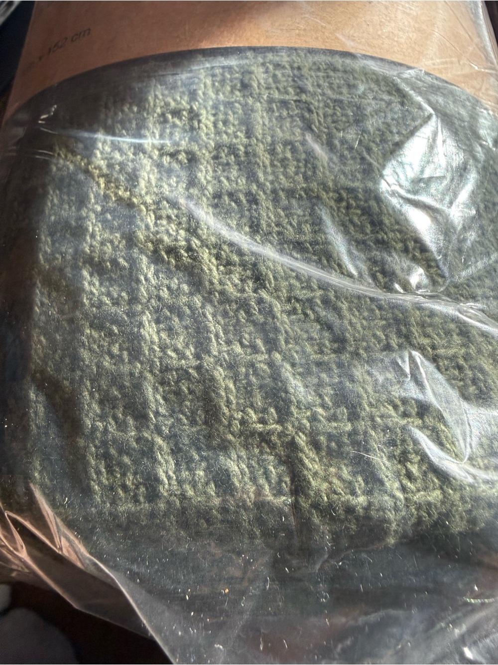 Arhaus Waffle Blanket 100% Cotton Throw 50x60 Forest Green New in Package - Picture 7 of 8